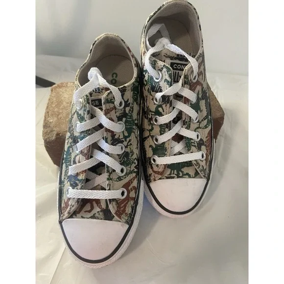 Unisex Converse All*Star Camo Dinosaur Low Top Tennis Shoes-Size Children's‎ 12 - Picture 2 of 14